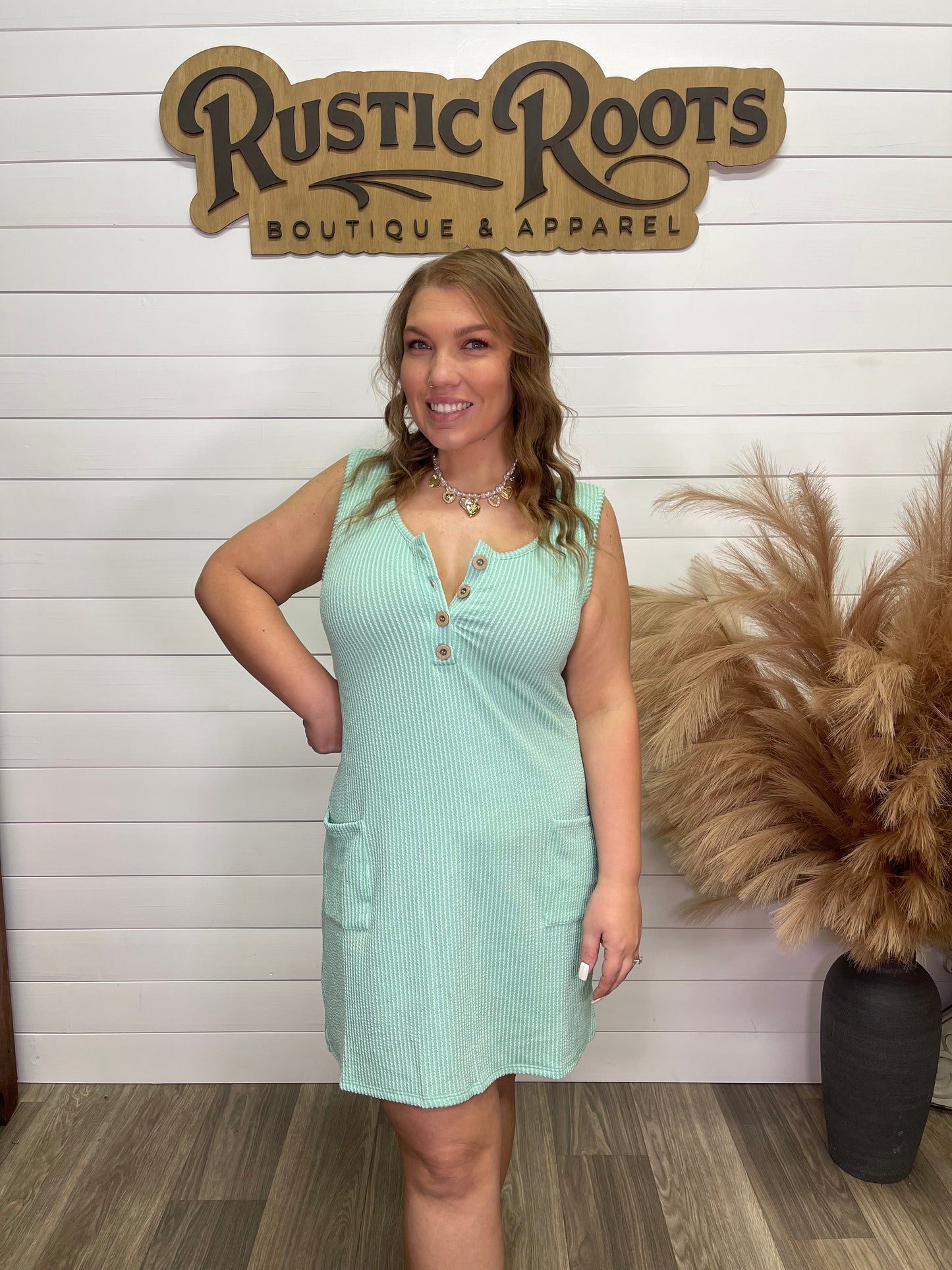 Yours Truly Dress-Light Green