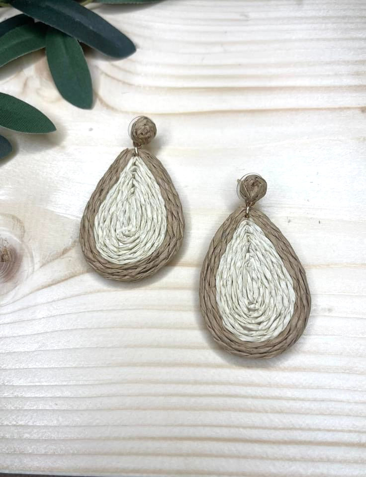 Rattan Tear Drop Earrings
