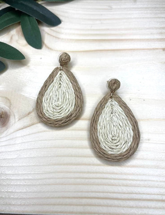 Rattan Tear Drop Earrings