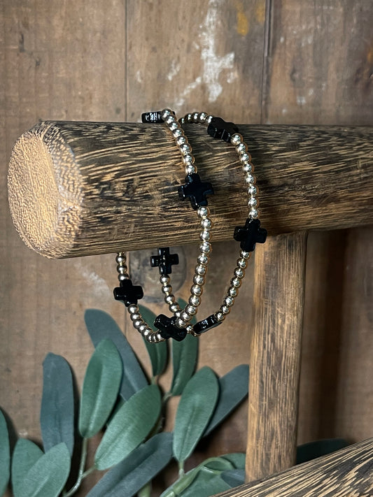 Black Accent & Gold Bead