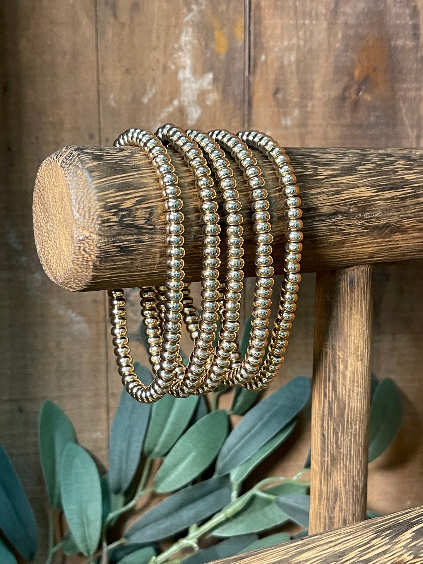 Round Stacked Gold Bead