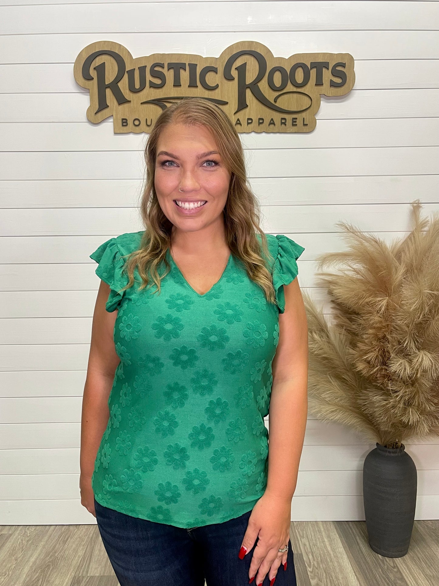Groovy Flower Shirt - Green