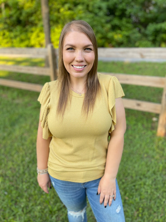 I’m Just A Girl Top- Mustard