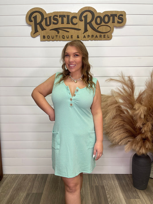 Yours Truly Dress-Light Green